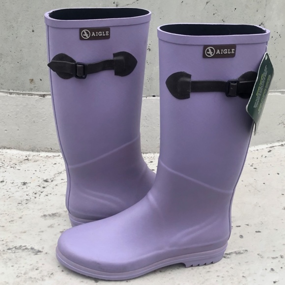 AIGLE rain boots, purple, eur 40 or US 9.5-10, made in France - Picture 8 of 9
